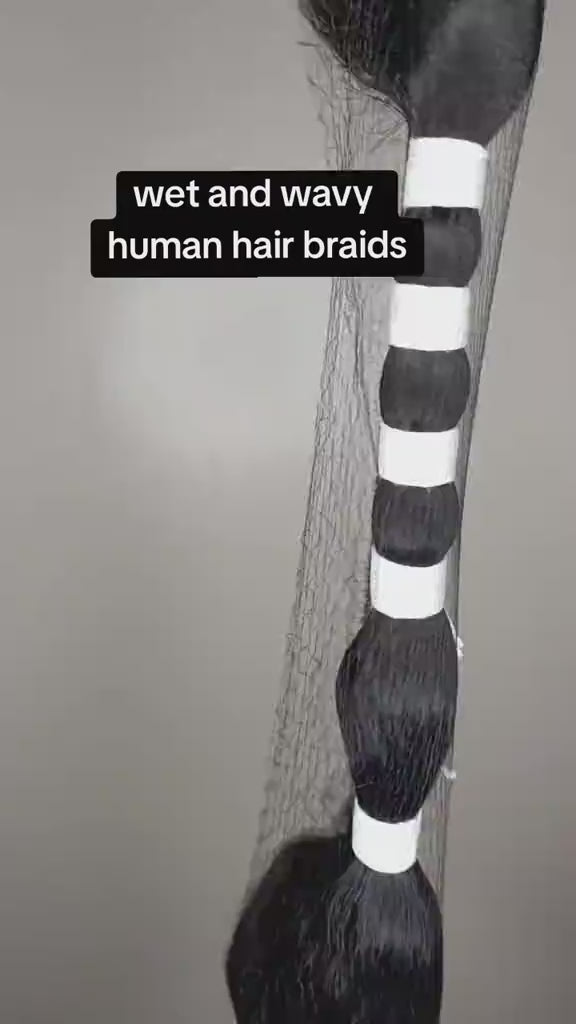 Wet and wavy human hair
