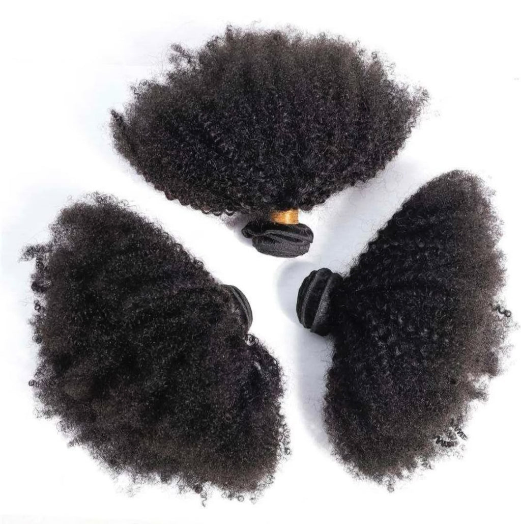 KINKY CURLY 4C SEW IN HUMAN HAIR BUNDLES
