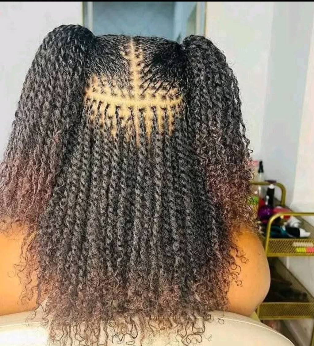 Pre stretched Afro kinky bulk 100g