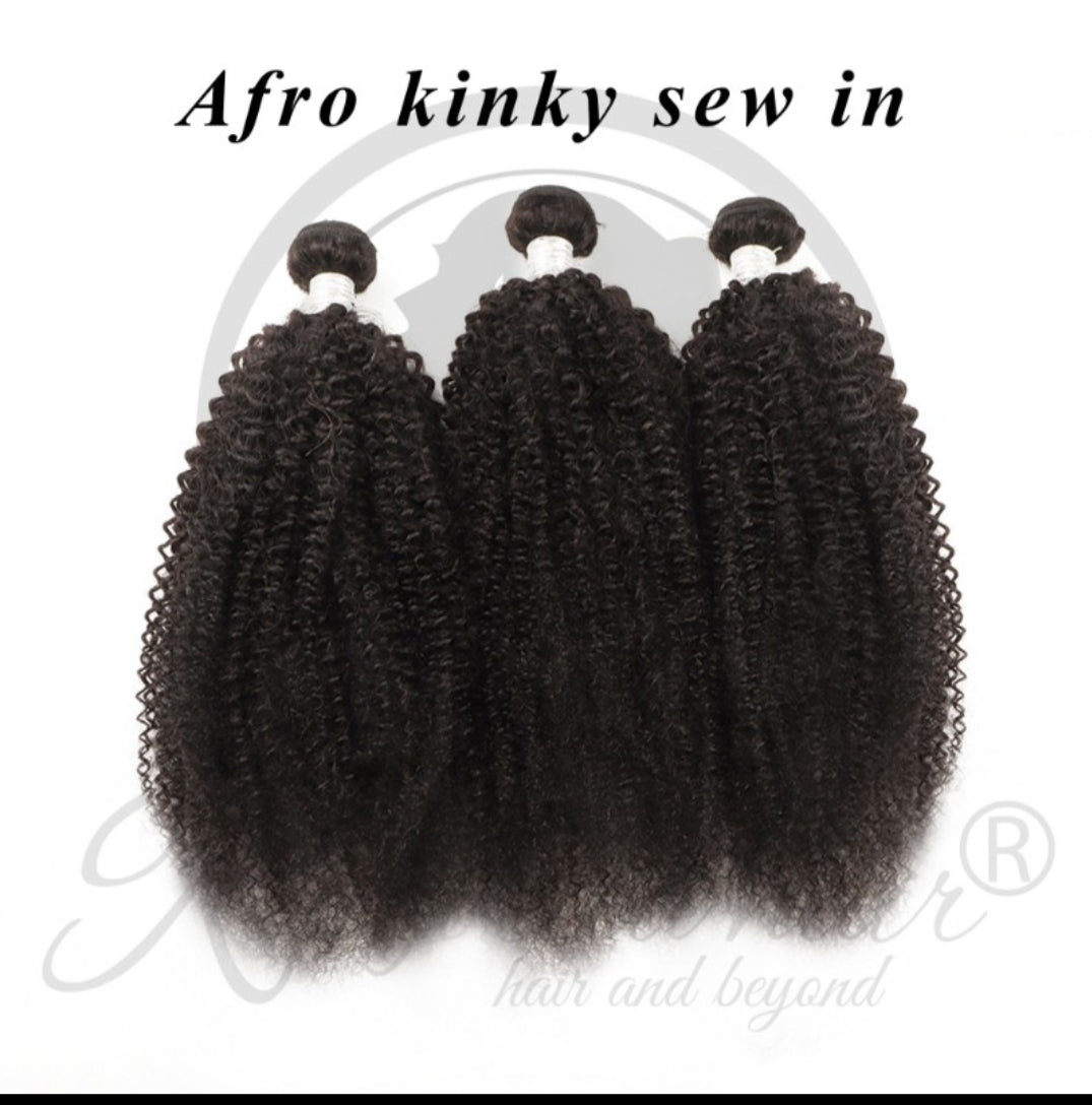 KINKY CURLY 4C SEW IN HUMAN HAIR BUNDLES