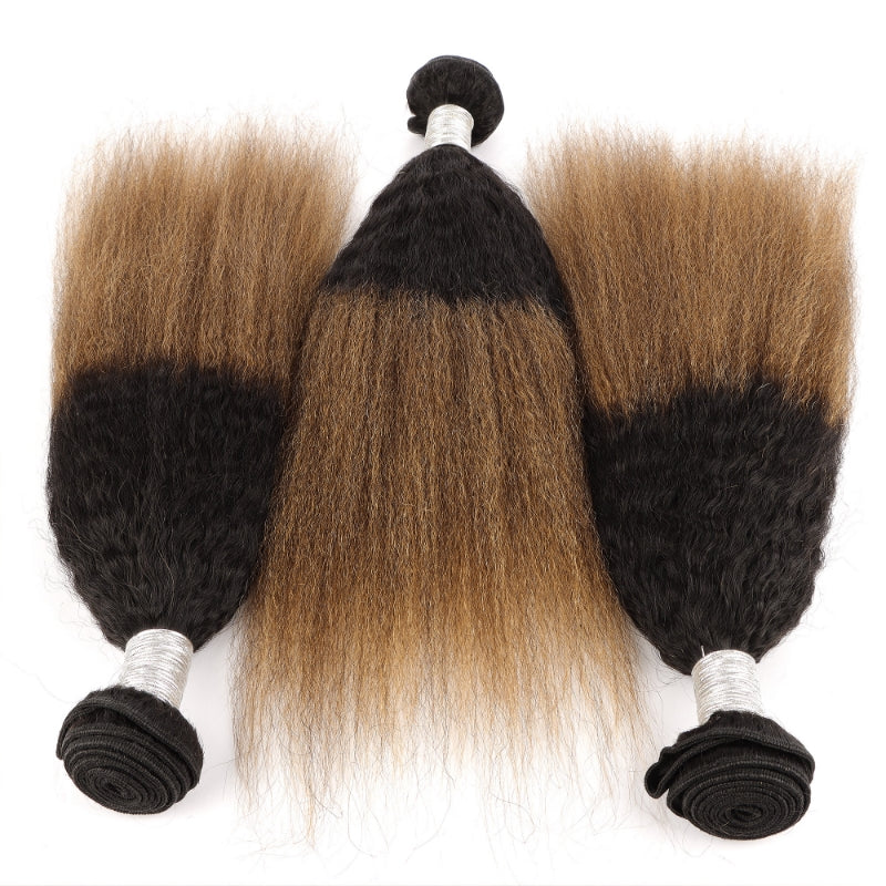 Kinky straight human hair bundles