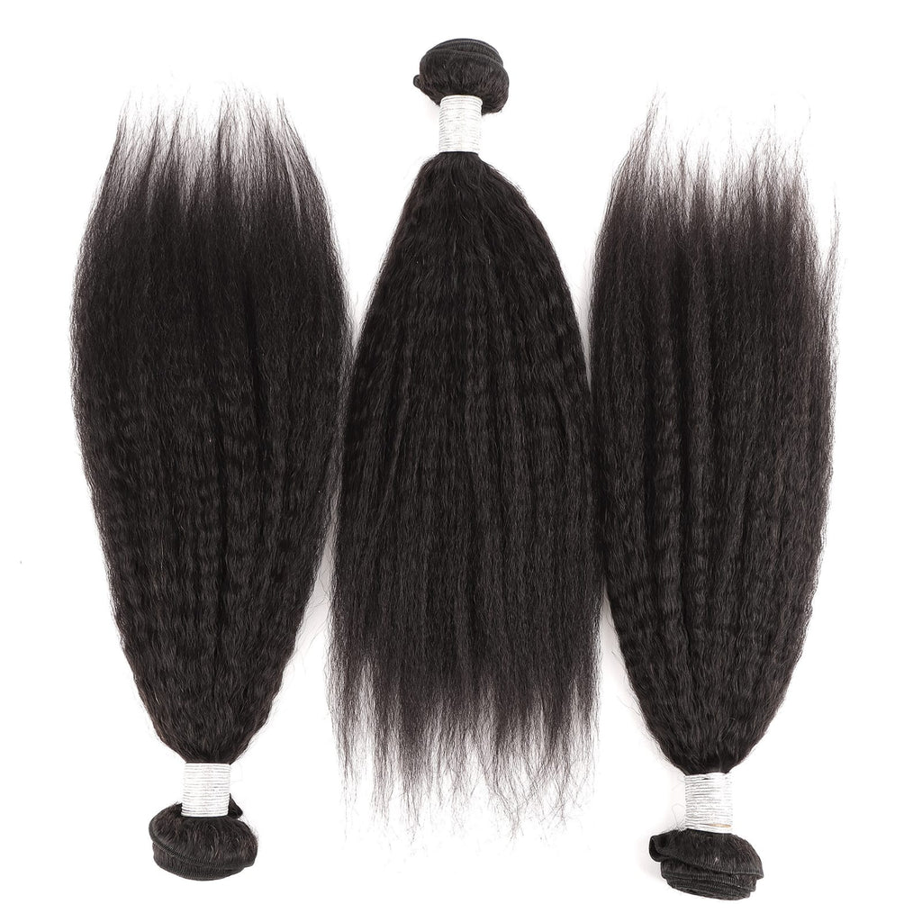 Kinky straight human hair bundles