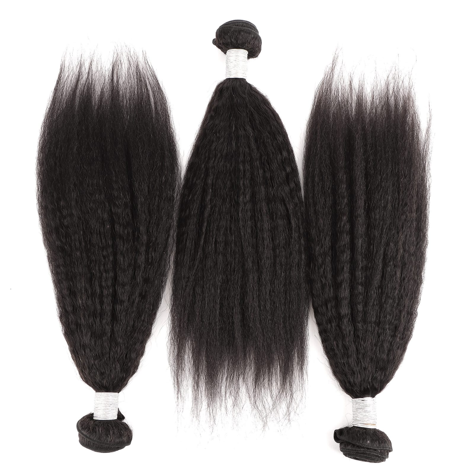 Kinky straight human hair bundles