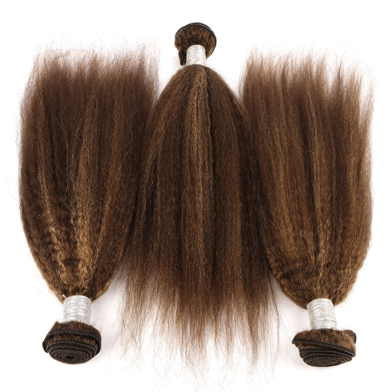 Kinky straight human hair bundles