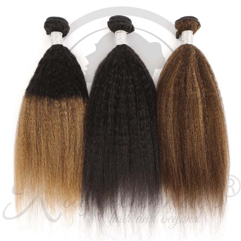 Kinky straight human hair bundles