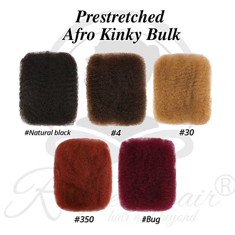 Pre stretched Afro kinky bulk 100g
