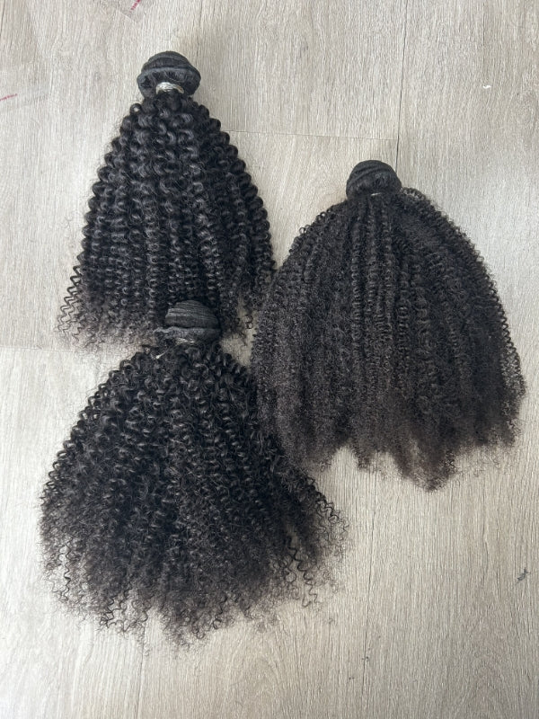 KINKY CURLY 4C SEW IN HUMAN HAIR BUNDLES
