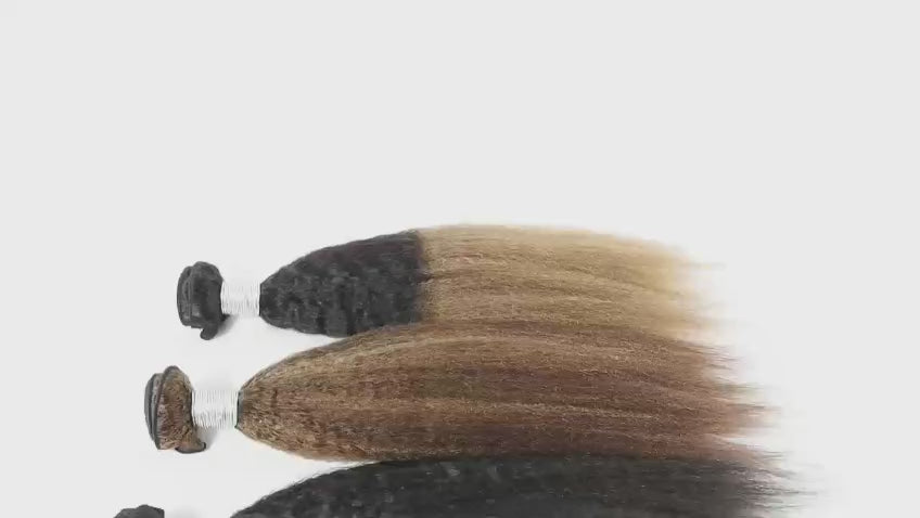 Kinky straight human hair bundles